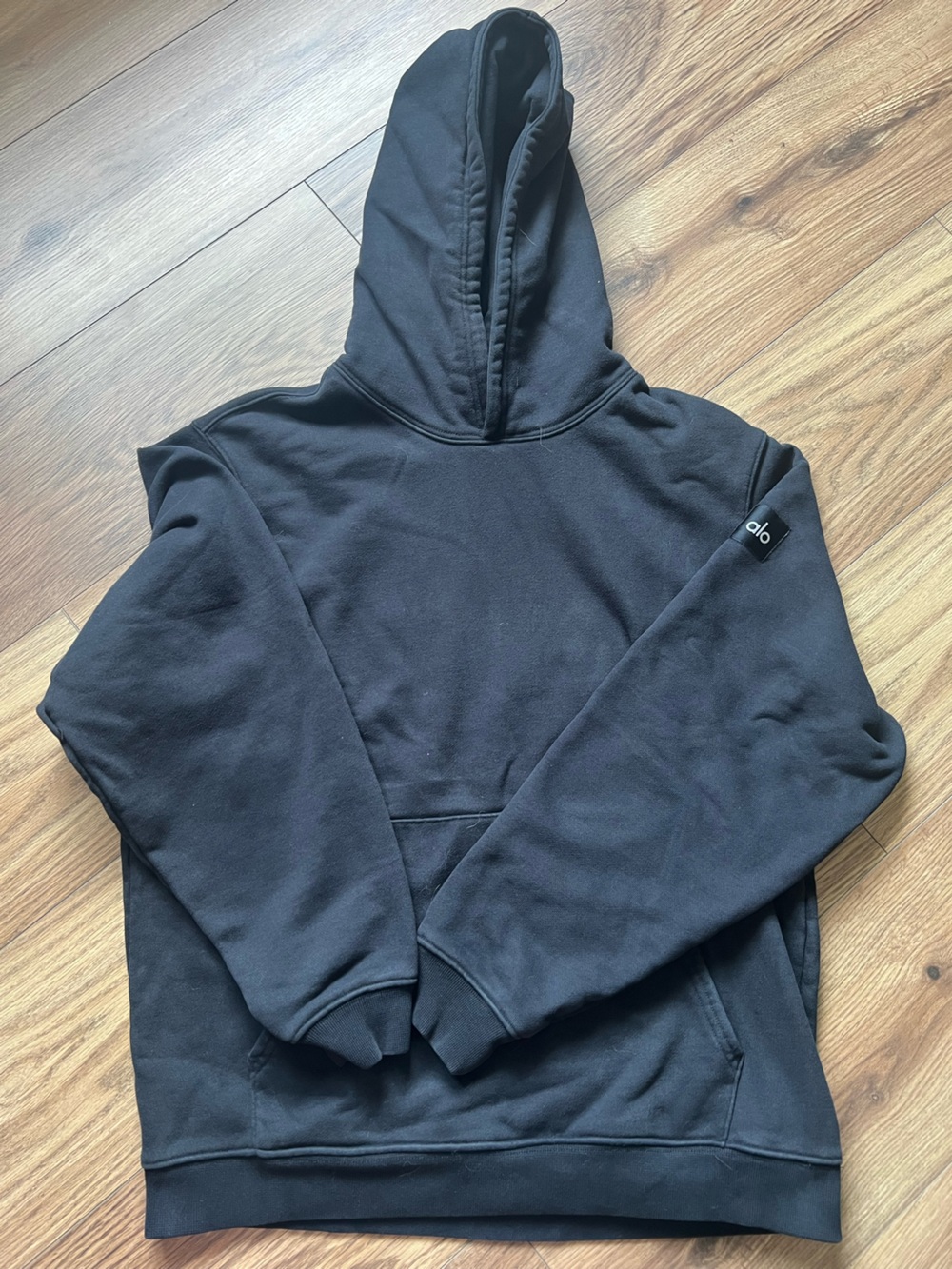 ALO Yoga Black Hooded Pullover Sweatshirt